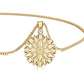 LETFLY 14K Gold Plated Necklaces for Women, Butterfly Heart Flower Openwork Design Pendant Necklace Jewelry Gifts for Women