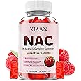 XIAAN NAC Gummies for Kids & Adults, N Acetyl Cysteine 1000mg NAC Supplement for Antioxidants & Immune Support, Lung & Liver Health, Raspberry Flavor 60 Count