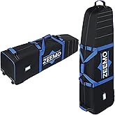 ZEEMO Golf Travel Bag, Mid-Open Protective & Wheeled Airline-Approved Case for Clubs, Stand&CartBag, Waterproof Soft-Sided Cover Made of Heavy Duty Oxford