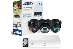 Lorex Fusion 4K Security Camera System w/ 2TB NVR - 16 Channel PoE (8 Wired & 8 Wi-Fi) w/ 3 Dome IP Security Cameras - Smart 