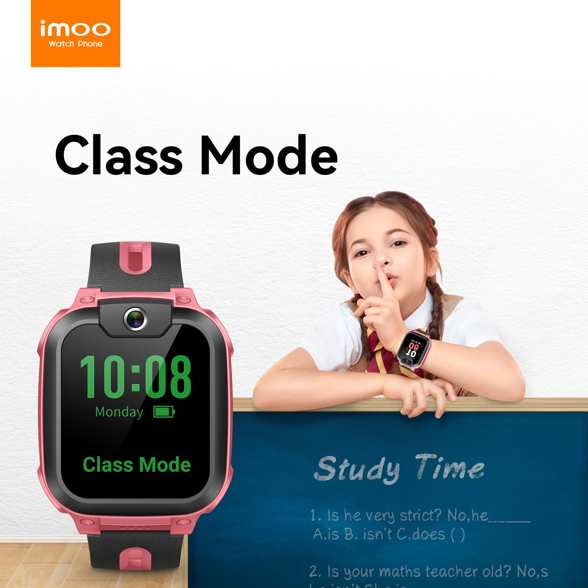 imoo Watch Phone Z1 Kids Smart Watch, 4G Kids Smartwatch with Video and Phone Call Durable, GPS Watch with Real Time Location and IPX8 Water Resistance (Pink)