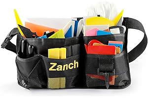 Zanch Window Tint Kit,Complete Tool Set for Professional Window Tint Protective Film Installation【Deluxe 64pcs with Tool Waist Bag】
