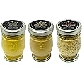 Le Must Organic Mustard Assortment Whole Grain Mustard, Yellow Mustard, Dijon Mustard Mini Jars For Charcuterie, Cheeseboards Pack of 3