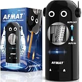 AFMAT PSX5RB Electric Pencil Sharpener for Colored Pencils 7-11.5mm, Fully Automatic Robot Pencil Sharpener, Auto in &amp; Out, Rechargeable Hands-Free for Classroom/Home/Office, Battery Operated, Black