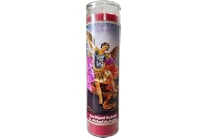 Staci19 St.Michael Archangel (San Miguel Arcangel) Rose Devotional Candle