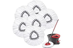 TATAANTY Mop Replacement Heads for O Cedar: Mop Replace Head Easy Wring Spin - Mop Heads Replacements Easy to Clean Install and Replaceable Mop Head Machine Washable (6pack)