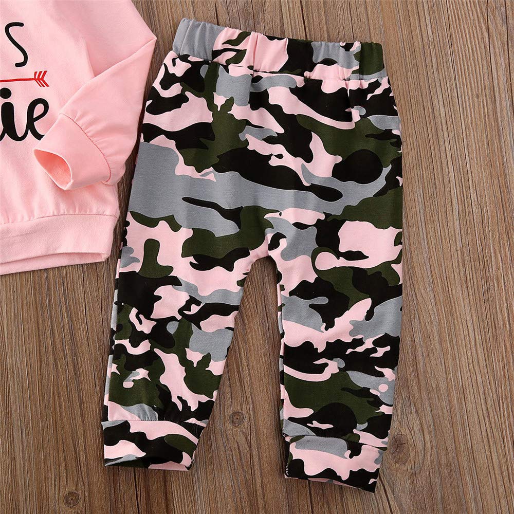 FYBITBO 2Pcs Baby Girls Fall Winter Clothes Mamas Bestie Hoodie Sweatshirt Tops & Camo Pants Outfits Clothing Sets