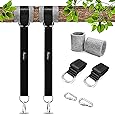 Awroutdoor Cinghie per Amaca All'aperto, Cinghie Pendenti Altalena Albero 150cm con Cuscinetti e Gancio di Protezione Dell'albero, Contiene Fino a 500kg per Amache e Altalene da Campeggio