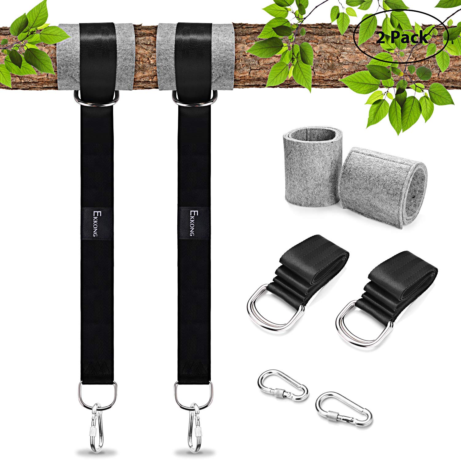 2 Tree Straps 5 FT Tree Swing Straps Hanging Kit Holds 1200lbs Easy
