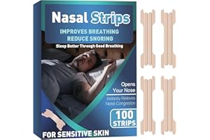 GINIHOMER Nasal Strips - 100 PCs Breathing Nasal Strips, Nose Strips for Snoring Extra Strength， Enhances Airflow for Stuffy Nose Congestion