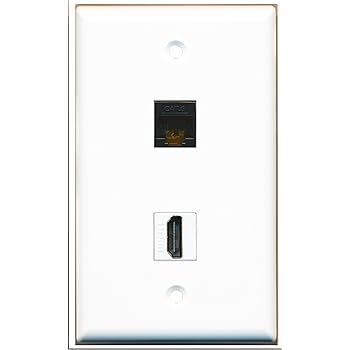 RiteAV Placca Muro Cat6 E HDMI – Connessione Tooless, Bianco