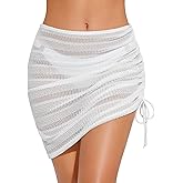 Tournesol Women's Sarong Coverups Short Drawstring Wrap Skirt Beach Sheer Swimsuit Cover Ups Sheer Bikini Bathing Suit S-XXL