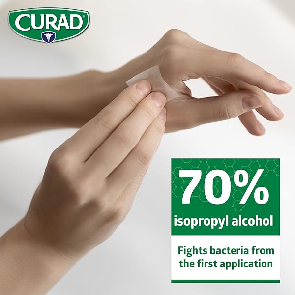 CURAD ALCOHOL PREP PADS (PACK OF 4 BOXES) | 400 PIECES OF MEDIUM ISOPROPYL ALCOHOL WIPES INDIVIDUALLY WRAPPED | FIRST AID ALCOHOL SWABS FOR CUTS & SCRAPES | MEDICAL ALCOHOL PADS FOR GENERAL CLEANSING