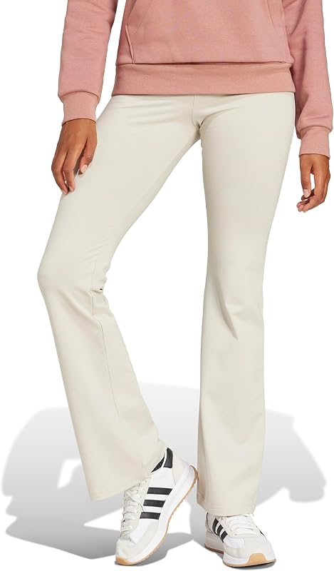 Donna Essentials Small Logo Flared Leggings Tights, Wonder Alumina/White, S