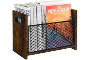 YINMIT Magazine Holder, Magazine Rack Floor, Magazine Storage Basket, File Holder Organizer, Folder Organizer for Magazines, Books, Newspapers, Tablets (Medium)