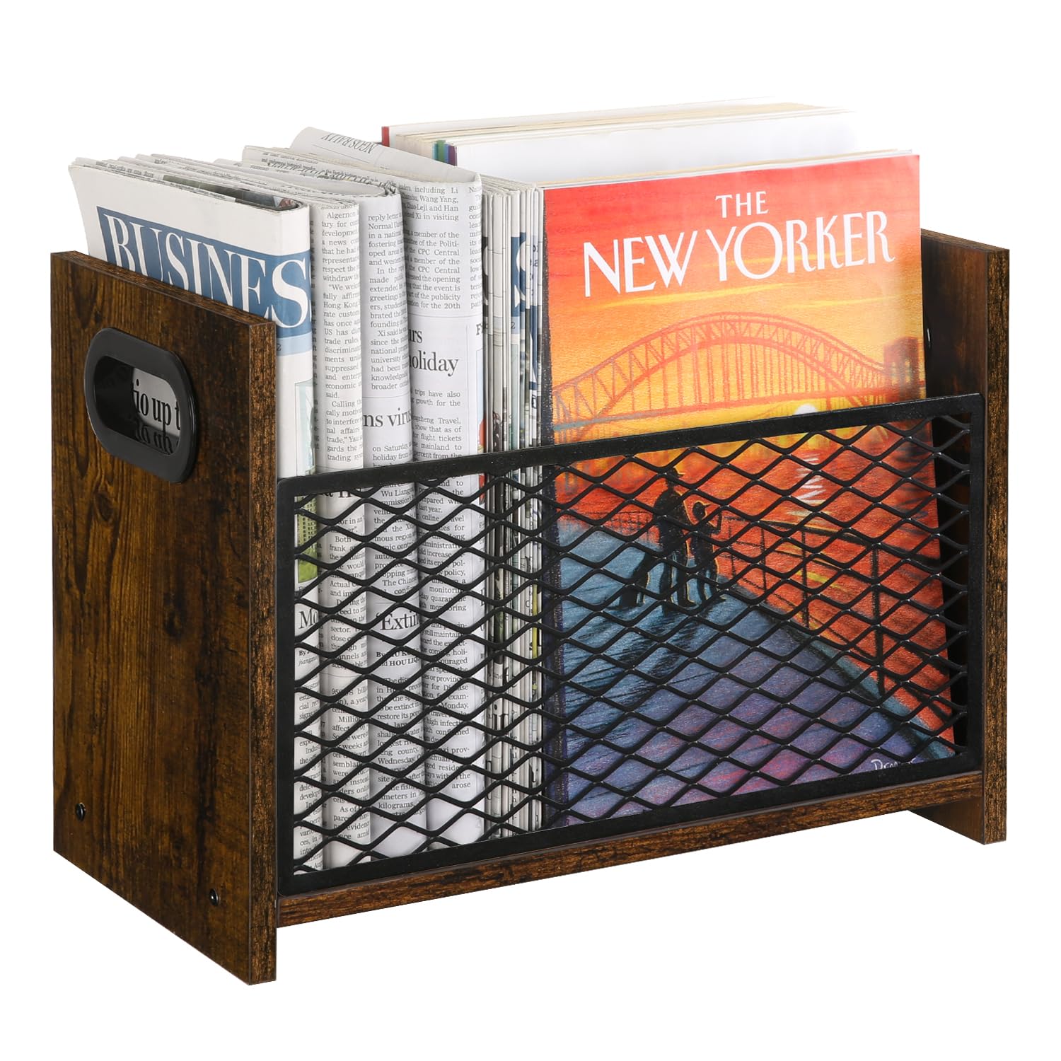 Photo 1 of YINMIT Magazine Holder, Magazine Rack Floor, Magazine Storage Basket, File Holder Organizer, Folder Organizer for Magazines, Books, Newspapers, Tablets (Medium)