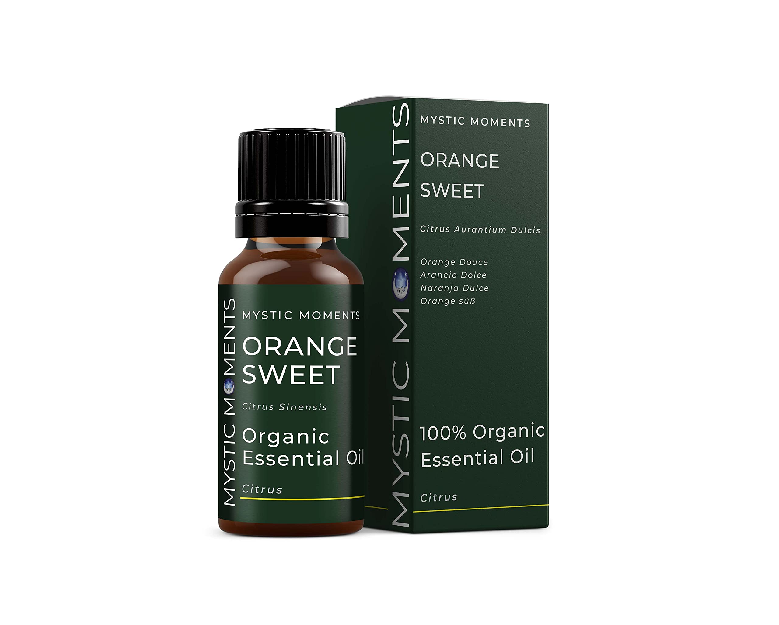 Mystic Moments | Organic Sweet Orange Essential Oil (Citrus sinensis) 10ml | Fresh Sweet Citrus Aroma | Uplifting Home Ambience | Aromatherapy & DIY Blends