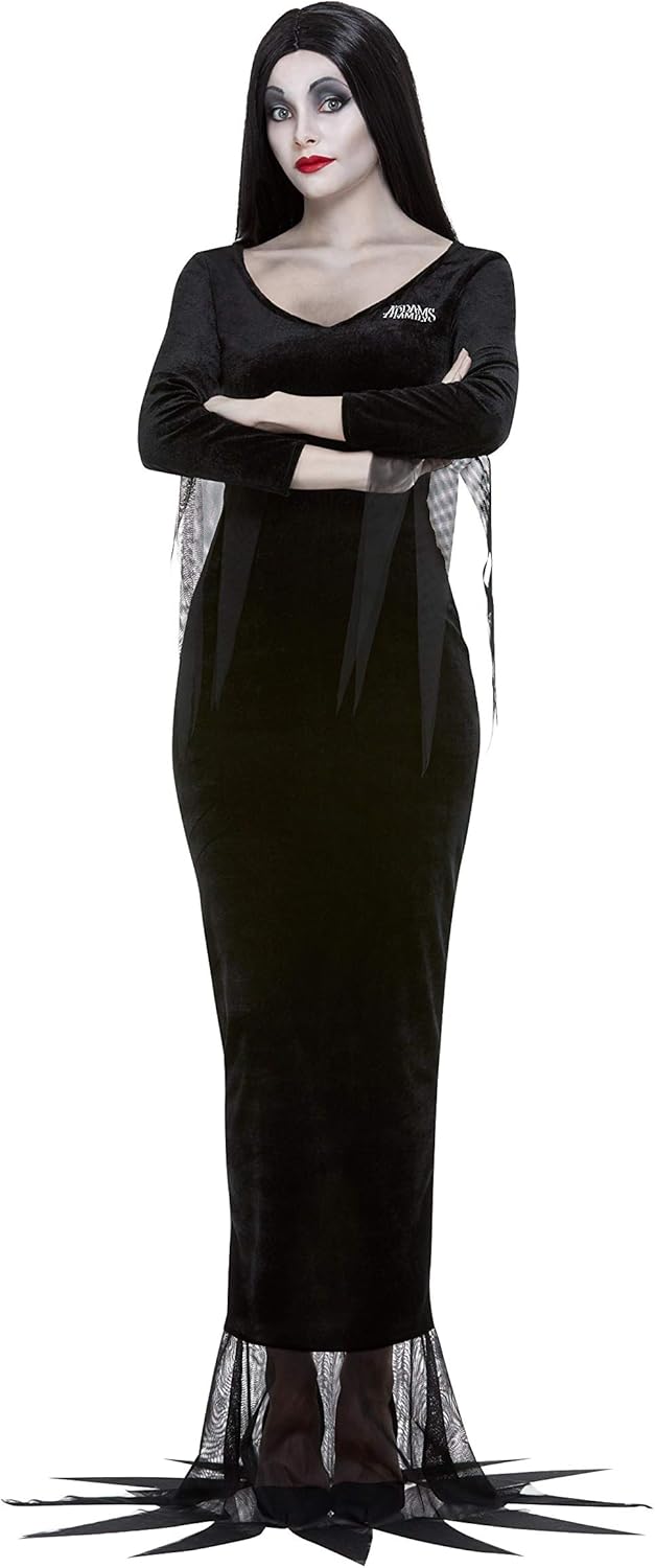 Smiffys The Addams Family Morticia Costume, Adult, Black Dress & Wig, Officially Licensed - Image 5