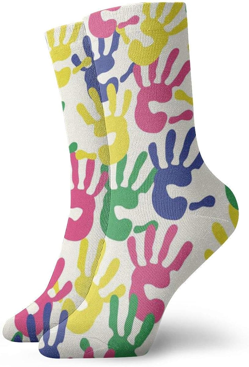 Chaussettes de marche pour autisme avec empreintes digitales Taille Unique Amazon.fr