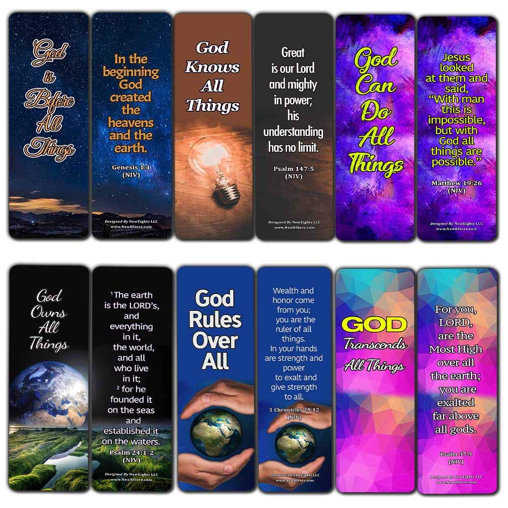 Sovereignty of God Bible Scriptures Bookmarks (12 Pack) - Collection of Inspiring and Motivational Bible Verses