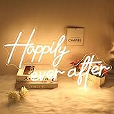 Happily Ever After Neon Sign Large, 38.4 Inch Neon Light Sign Art Decorative with Dimmer for Engagement,Birthday,Wedding,gift for girl,Home Wall Decor,Living room Decor