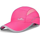 GXCROR Quick-Dry Running Hat for Men & Women - UPF 50+ Breathable Mesh, Reflective Sports Cap for Outdoor, Hiking