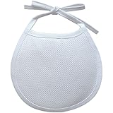 DMC BB3650-6750 Cotton/Polyester 5-1/2-Inch Baby Soft Infant Bib with Trim, White