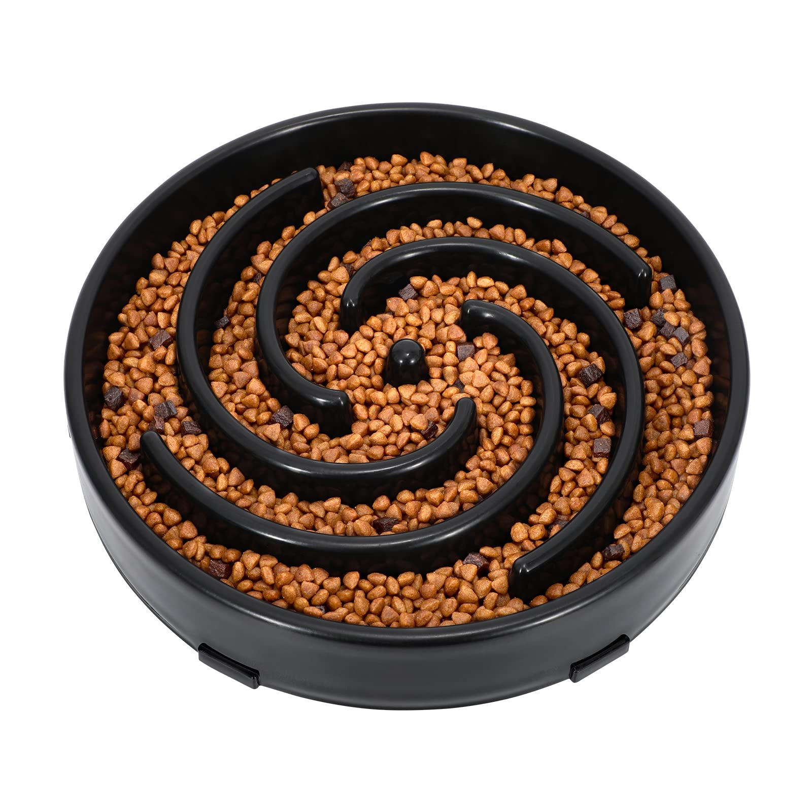 LEACOOLKEY Large Slow Feeder Dog Bowl,Maze Interactive Slow Bowl for Dogs,Anti Gulping Healthy Eating,Stop Bloat Pet Slow Down Feeding Dishes for Medium/Big Dogs(Black)