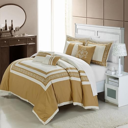 Amazon Com Chic Home 7 Piece Venice Embroidered Comforter Set