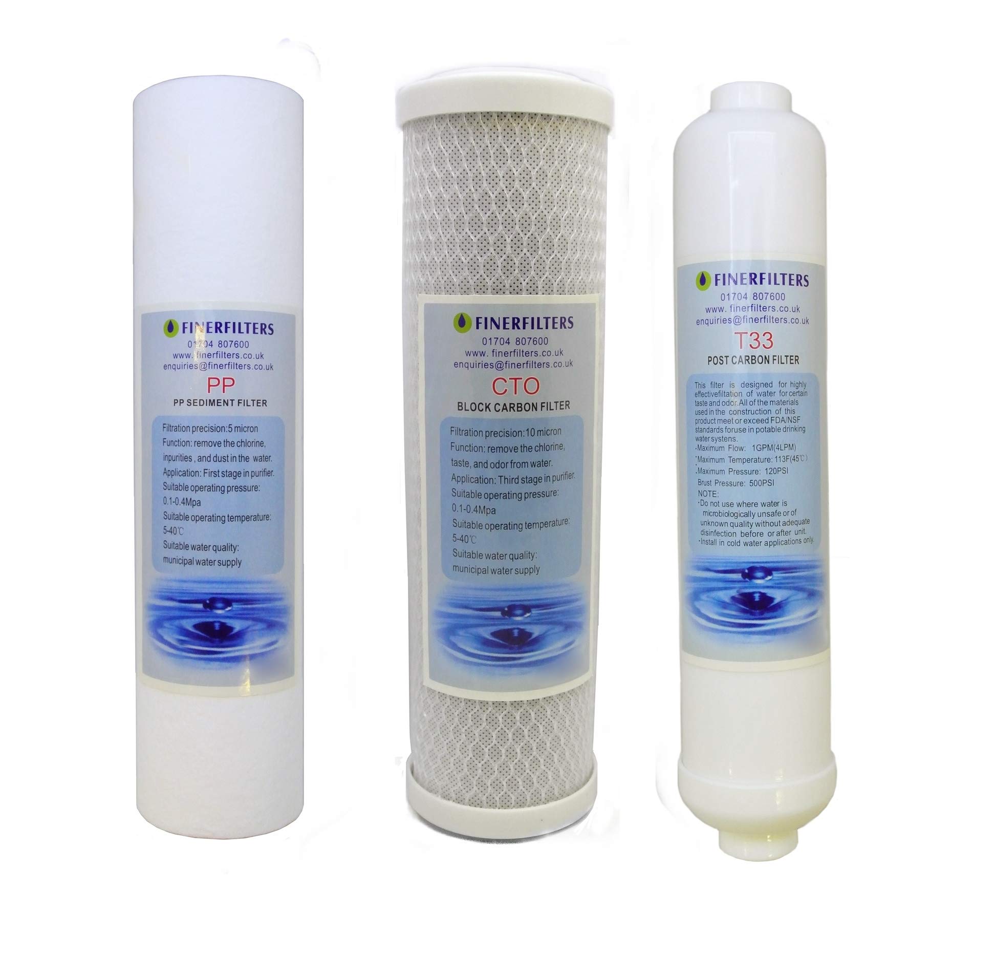 Finerfilters 4 Stage Domestic Reverse Osmosis, Replacement Filter Pack 1 Years Supply