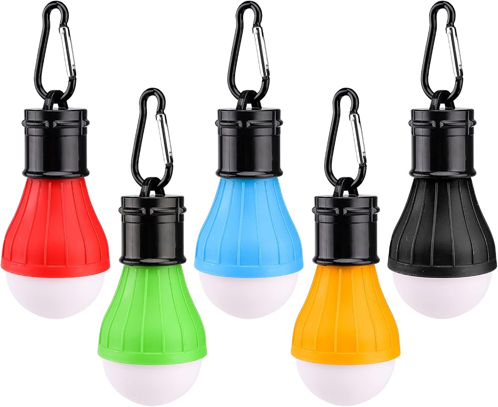 TSLBW 5 Pcs Camping Lights LED Tent Lanterns with Carabiner Clips 3 Modes