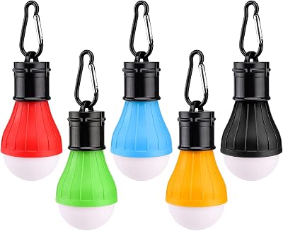 TSLBW 5 Pcs Camping Lights LED Tent Lanterns with Carabiner Clips 3 Modes