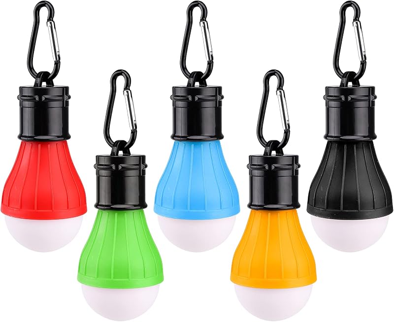 TSLBW 5 Pcs Camping Lights LED Tent Lanterns with Carabiner Clips 3 Modes