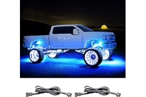 HONALIA LED Rock Light Extension Wire 2 PCS, 47 Inch 4 Pin LED Extension Cable with Interface, RGB LED Light Extension Cable for Trucks UTV ATV SUV