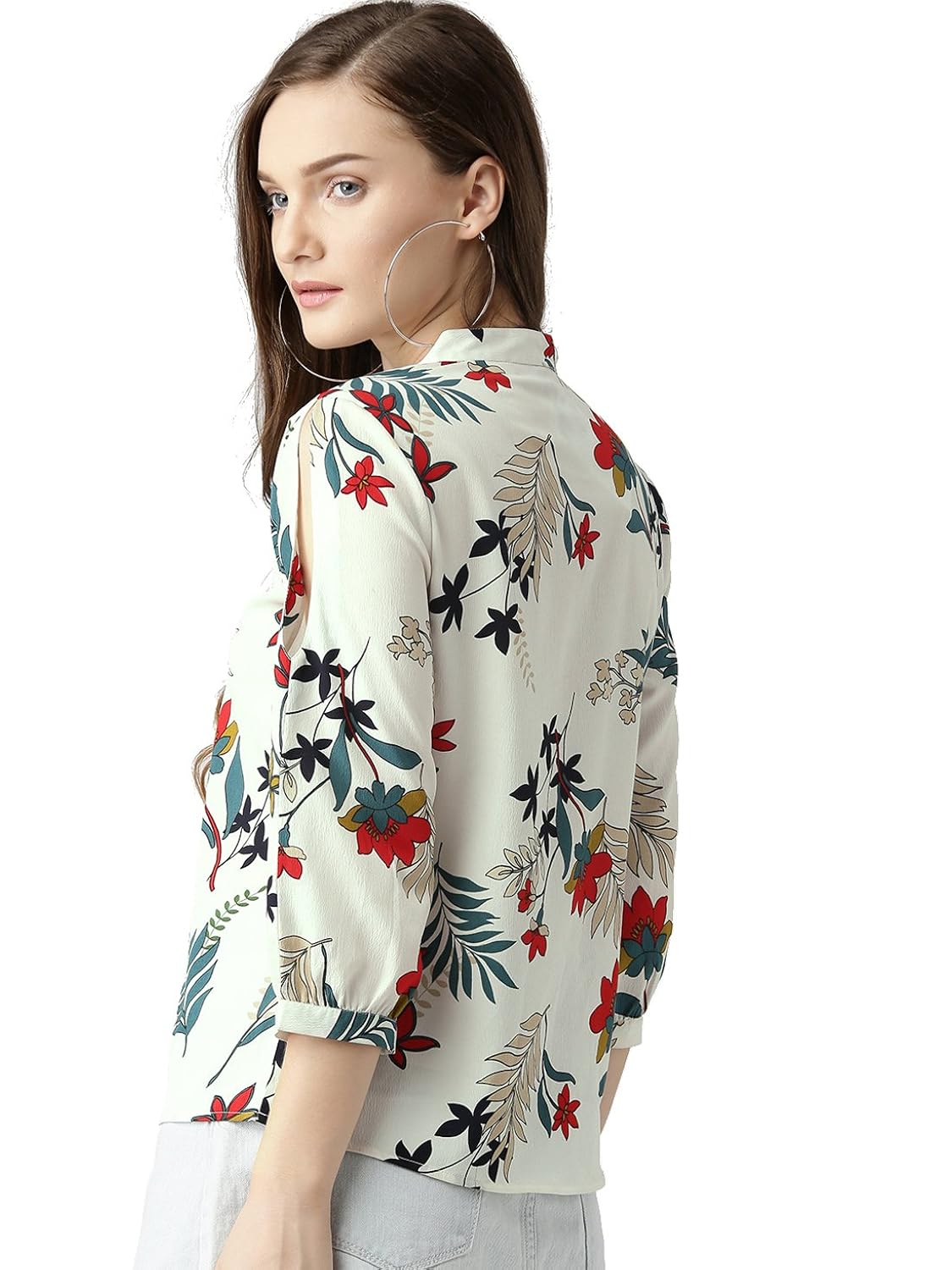 marie claire women off white printed top (mc747a)