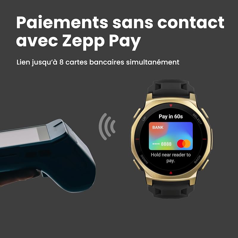 T-Rex 3 Pro Montre Connectée Outdoor 44mm – Écran AMOLED Saphir, Flashlight, Lunette Titane, GPS, Cartes Hors Ligne, 17 Jours Autonomie, 180+ Modes Sport, Smartwatch pour Android iPhone