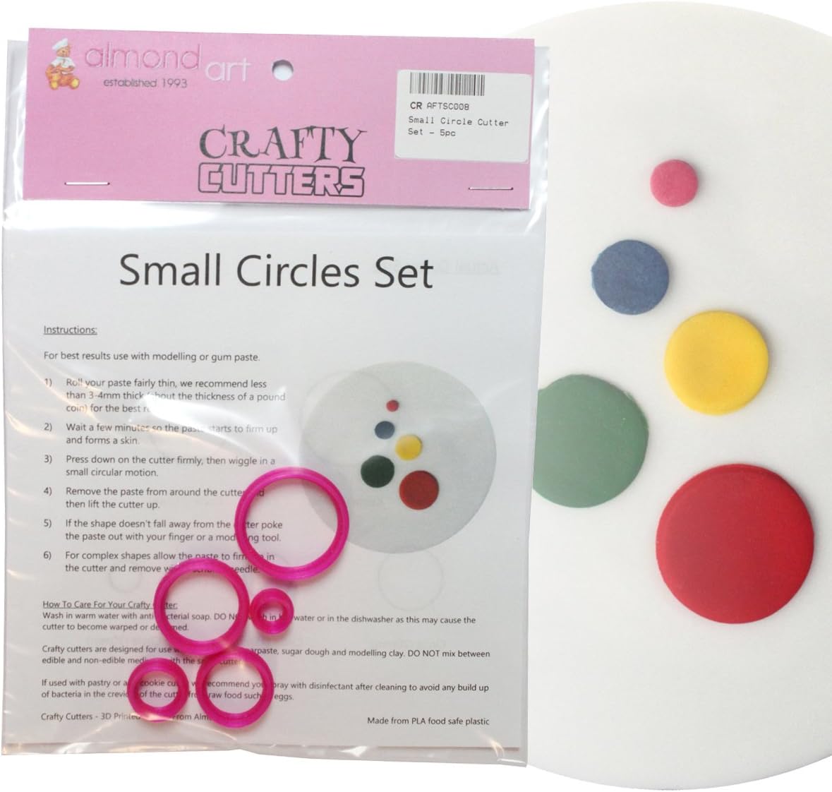 Small Circles Cutter Set - 5pc - Cake Decorating & Cupcake Topper Cutters