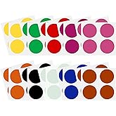 Royal Green Colored Labels 75MM Round Dots Stickers 3 inch in 10 Assorted Colors - 40 Pack