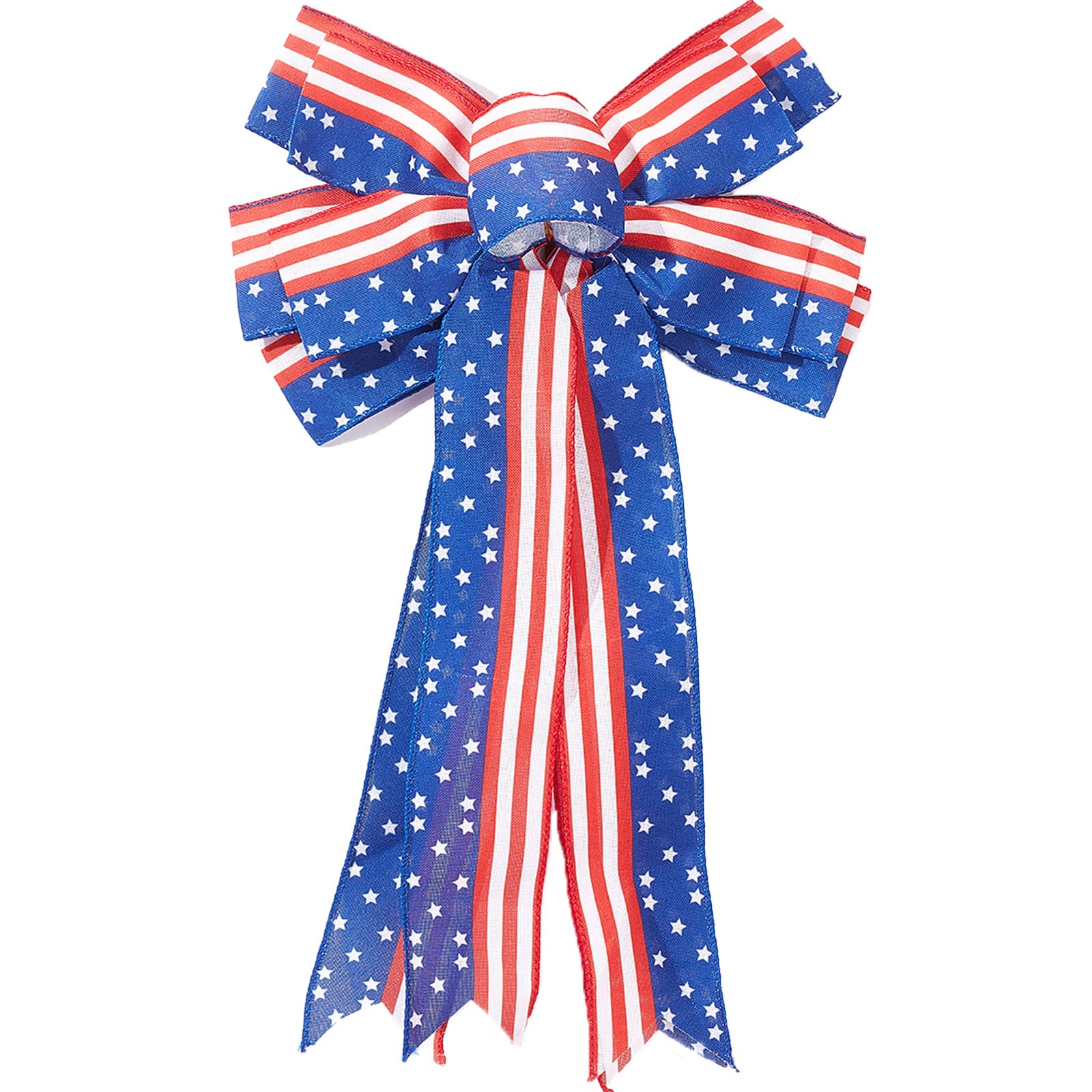 CRASPIRE Independence Day Bowknots 4th of July Stars and Stripes Bow-knot Decorations Decor Bowknots Vibrant Colors for Fireplace House America Flag Ribbon Bow