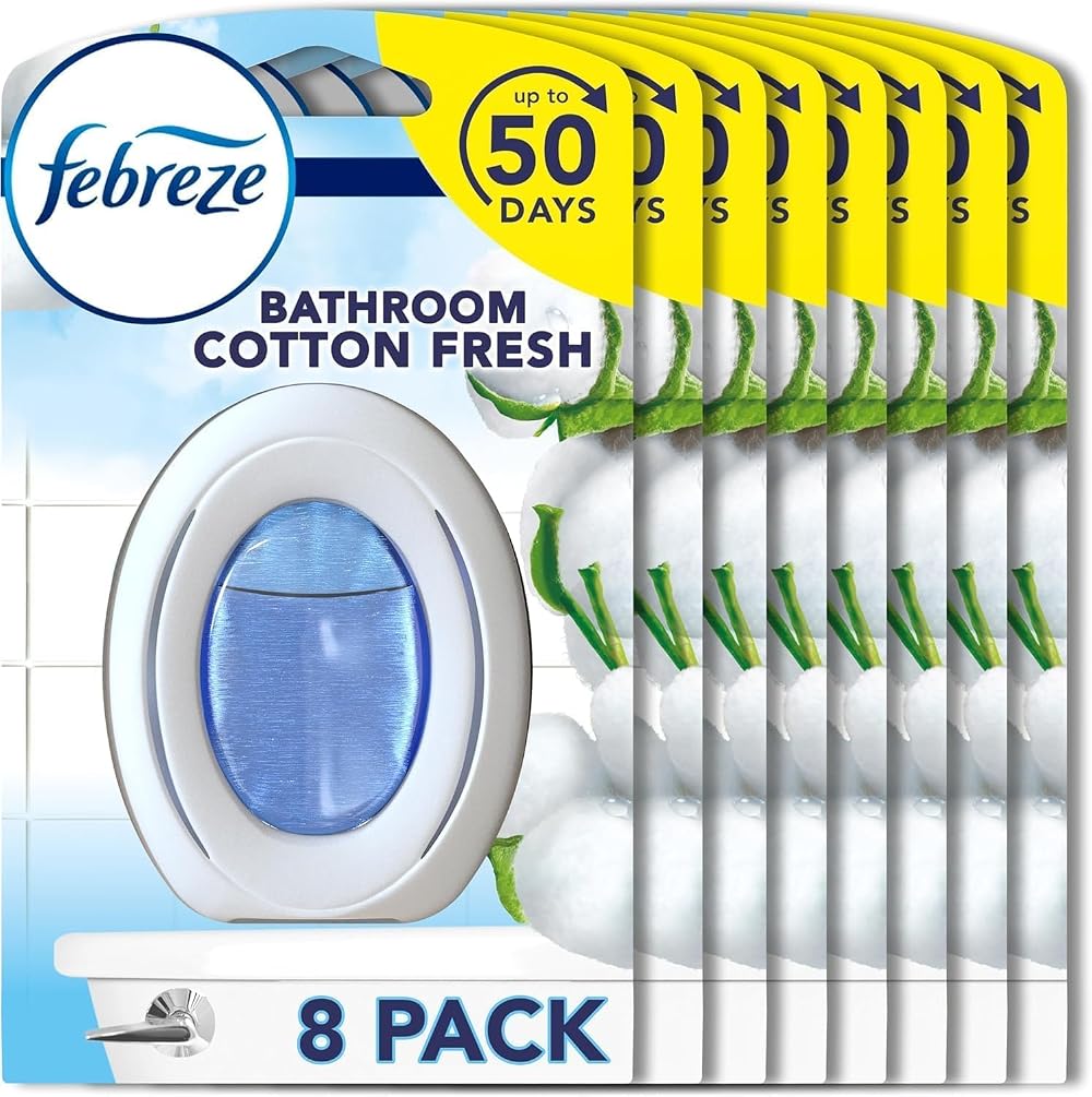 Febreze Bathroom Odour Fighter Cotton Fresh 8 Items Odour Eliminator