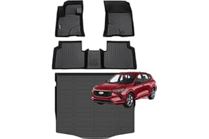 Jenofa-Car Floor Mats & Cargo Liner for 2020-2026 Ford Escape Gas (NO Hybrid) All Weather Floor Mats Set Full Set Floor Liners Custom for Escape 2025 Accessories