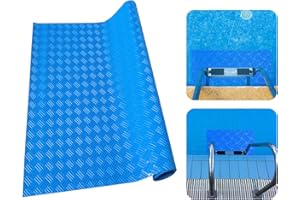 AHKUNMT Swimming Pool Ladder Mat, Medium 9"x35.4" Protective Pool Ladder Pad Step Mat Swimming Pool Step Pad for Above Ground Pool Ladder with Non-Slip Texture Blue