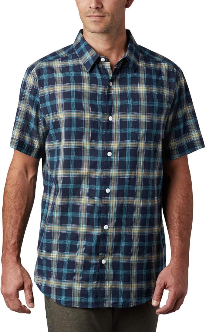 Columbia 哥伦比亚 Under Exposure 男式格纹短袖衬衫 XL码3.4折$16.88 海淘转运到手约￥134