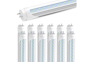 JESLED 4FT T8 LED Type A+B Tube Lights, 24W(65W Equivalent), 3200LM, 6000K, Single or Double End Powered, Plug and Play or Ba