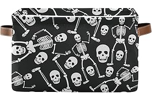 BZOCM Skull Rectangular Storage Basket Organizer Bin Shelf Baskets For Clothes Gifts For Home Office Dorm