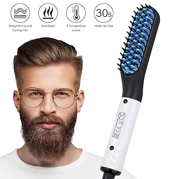 Amazon Com Beard Hair Straightener Brush For Men Isightguard