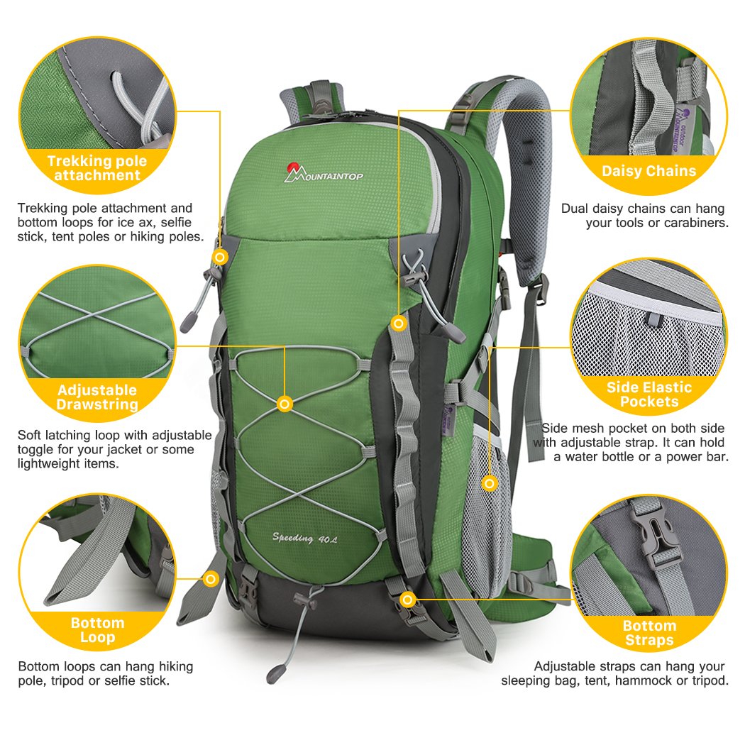MOUNTAINTOP 35/40 Litri Zaino Trekking Outdoor Multifunzione Zaino per Uomo  Donna da Escursionismo Campeggio Viaggio Zaini con Copertura della Pioggia  Zaini da hiking urban-earth.co.uk