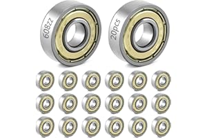 QWORK® 20 Packs 608zz ball bearing, Longboard Roller Skate Bearing, for skateboards, scooters, inline skates, 8mm x 22mm x 7m