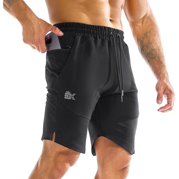 Shorts De Sport BROKIG Pour Homme - Léger, Séchage Rapide Avec Poche Zippée | Fitness, Course, Fitness