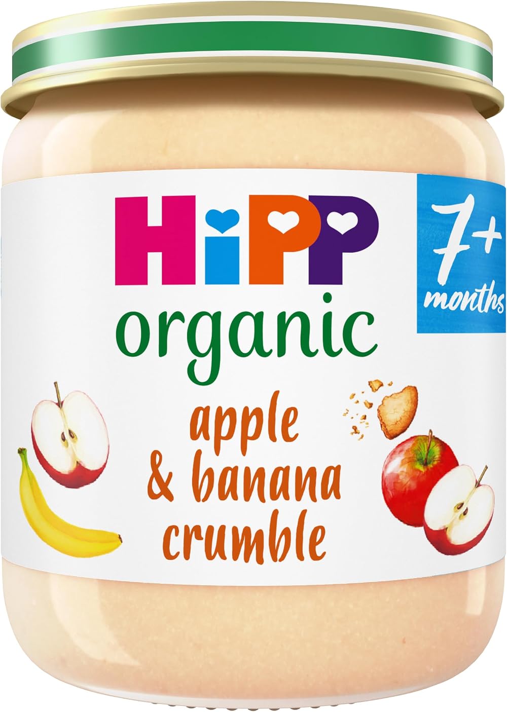 HiPP Organic Apple & Banana Crumble Baby Food 7+ Months 160g Pack of 6